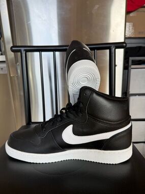 Nike Ebernon Black and White Mid-Top Sneakers
